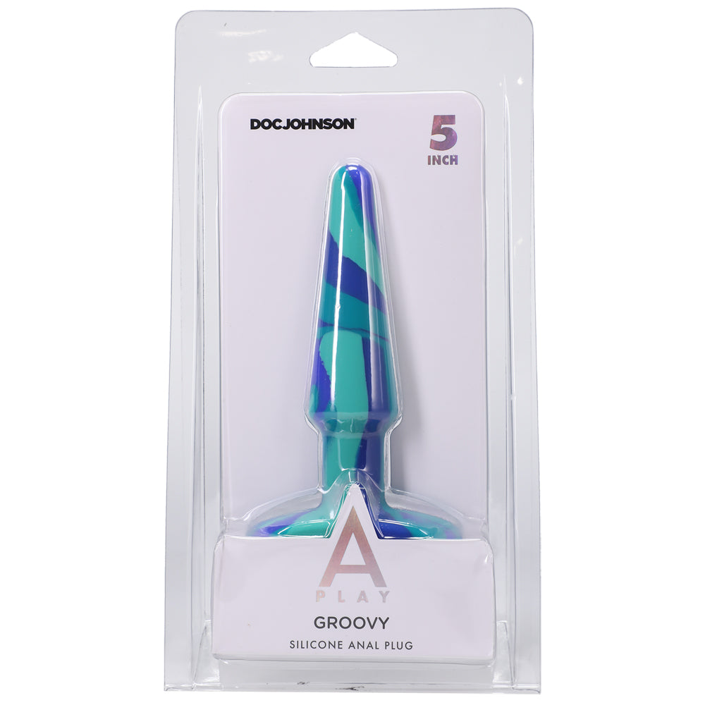 A-Play Groovy Silicone Anal Plug 5" Ocean | 782421086626 | Discreet Personal Wellness