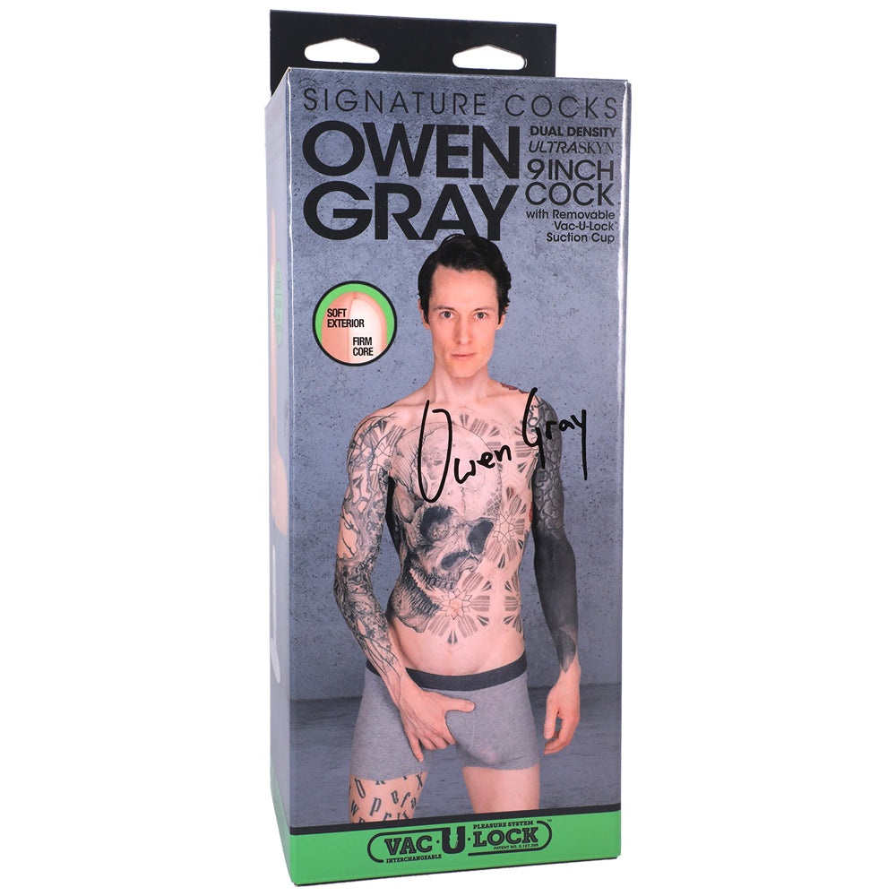 Signature Penis Owen Gray 9" Ultraskyn Penis With Removable Vac-U-Lock Suction Cup Vanilla | 782421086695 | Discreet Personal Wellness