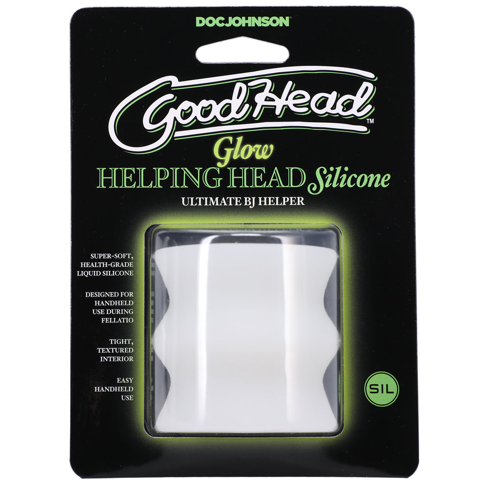 Goodhead Glow Helping Head Silicone Frost Green Glow | 782421087401 | Discreet Personal Wellness