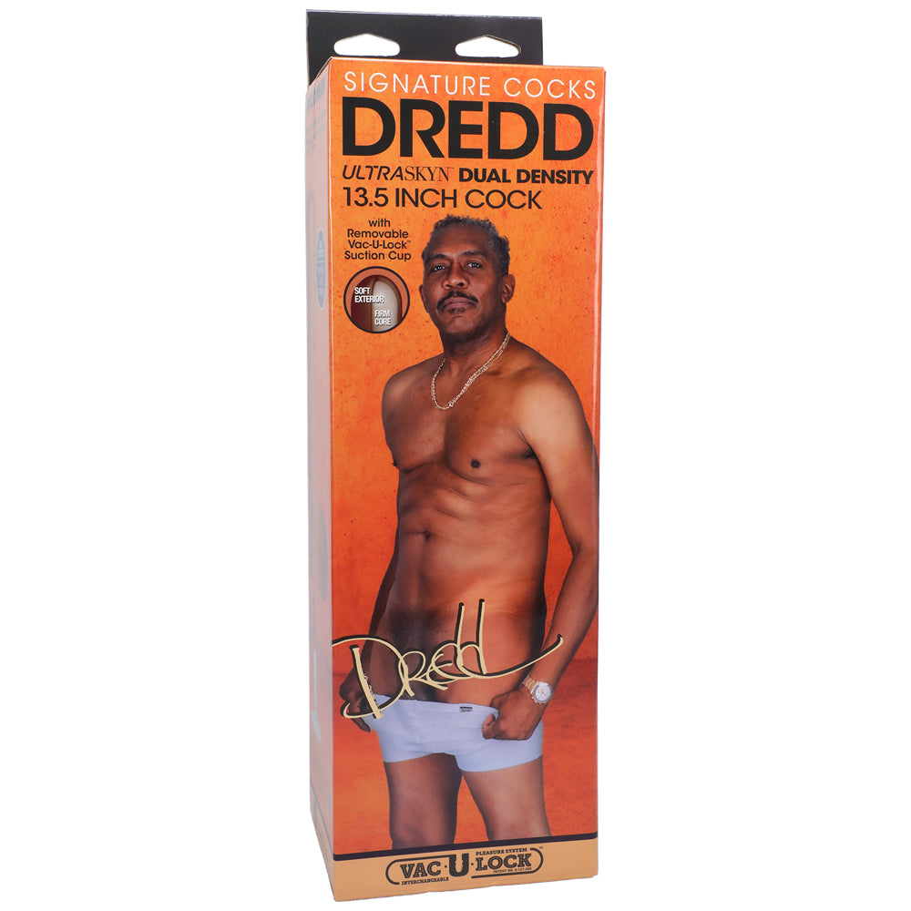 Signature Penis Dredd 13.5" Ultraskyn Penis With Removable Vac-U-Lock Suction Cup Chocolate | 782421087517 | Discreet Personal Wellness