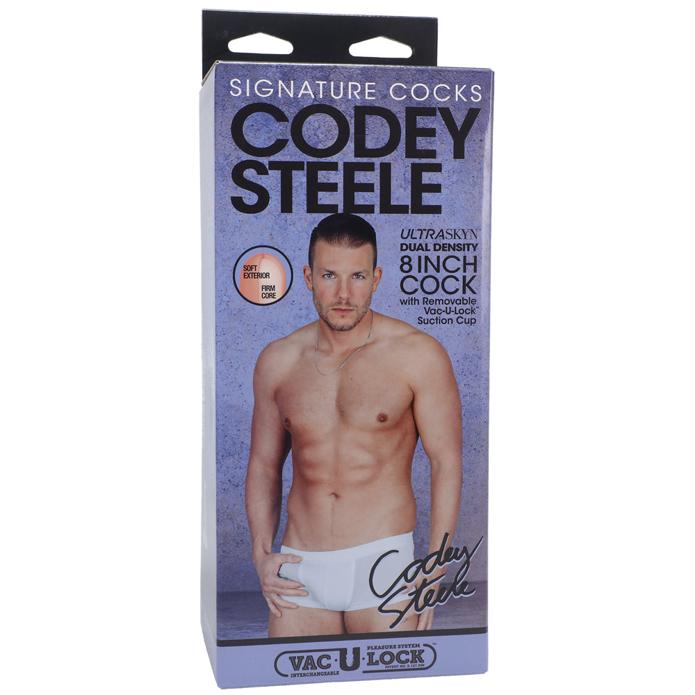 Signature Penis Codey Steele 8" Ultraskyn Penis With Removable Vac-U-Lock Suction Cup Vanilla | 782421087531 | Discreet Personal Wellness