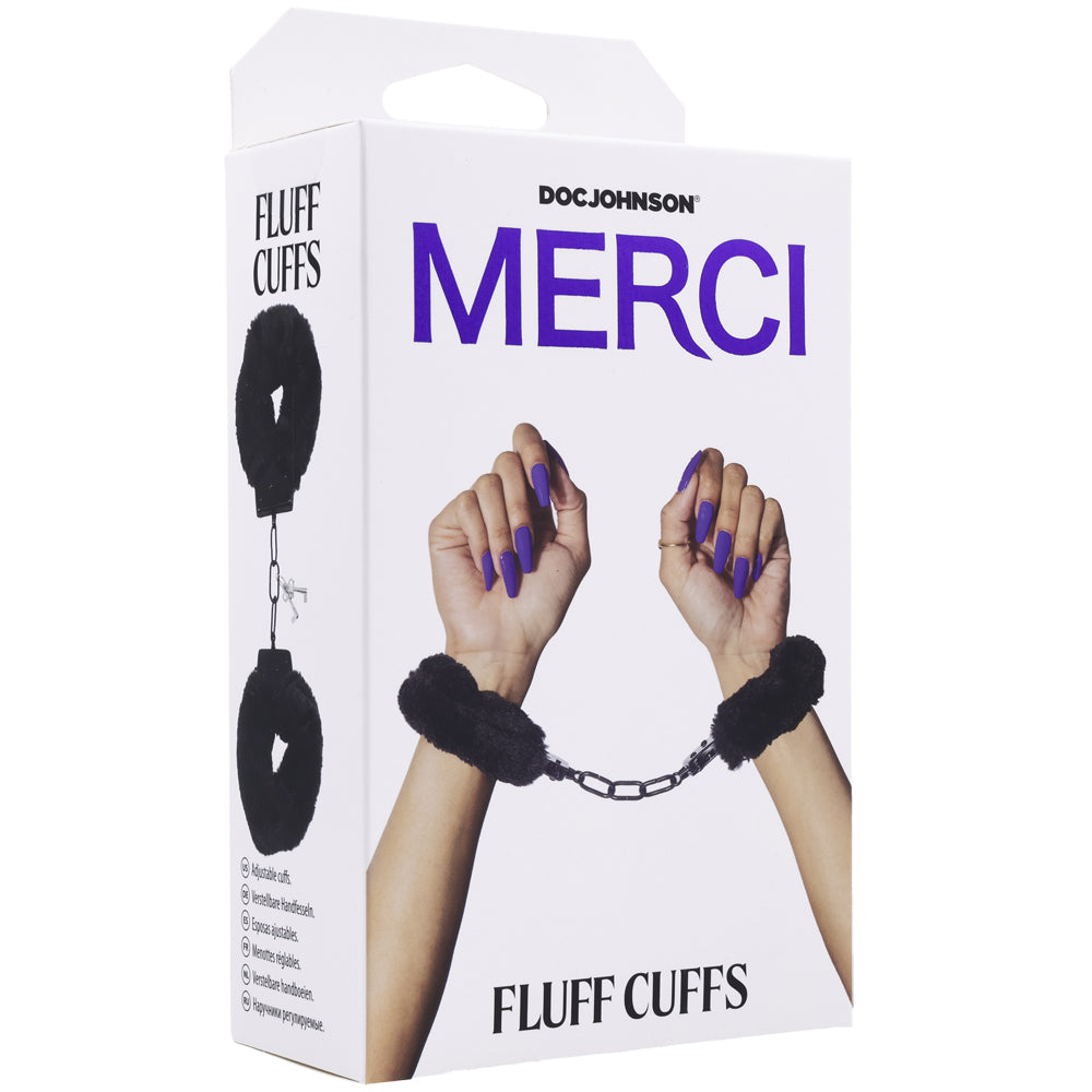 Merci Fluff Cuffs Black | 782421088712 | Discreet Personal Wellness