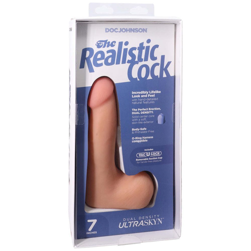 The Realistic Penis Ultraskyn 7" With Balls Vanilla | 782421091545 | Discreet Personal Wellness