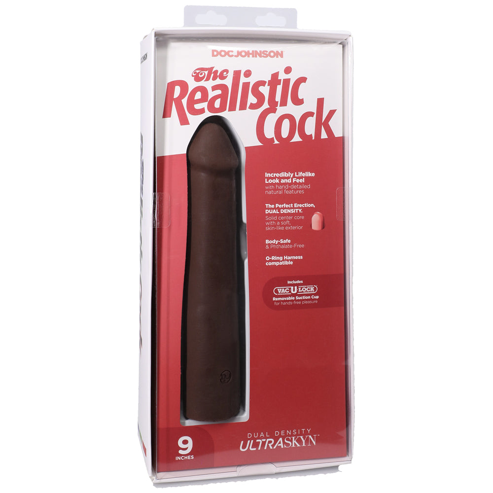 The Realistic Penis Ultraskyn 9" Chocolate | 782421091675 | Discreet Personal Wellness