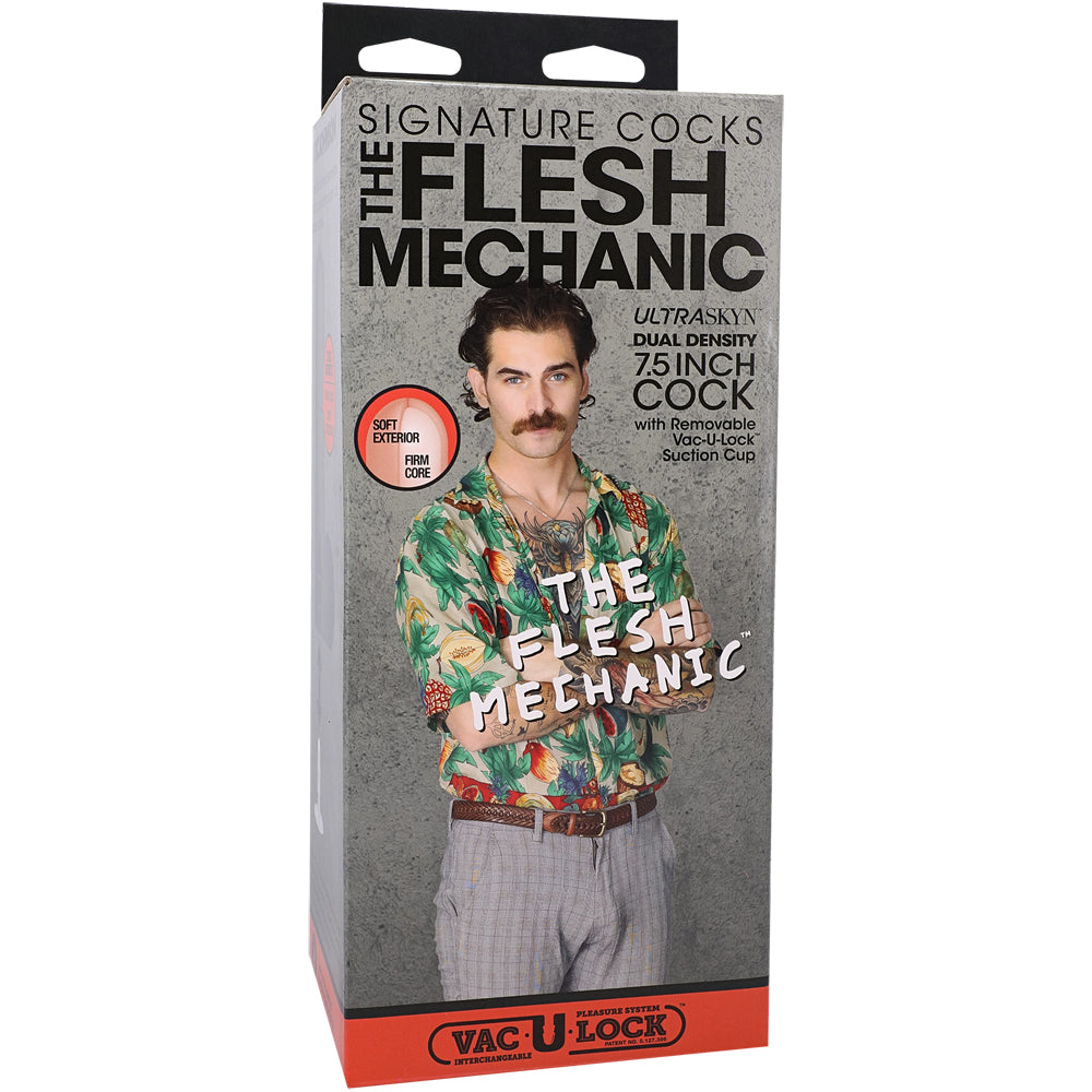 Signature Penis The Flesh Mechanic 7.5" Ultraskyn Penis With Removable Vac-U-Lock Suction Cup Vanilla | 782421092009 | Discreet Personal Wellness