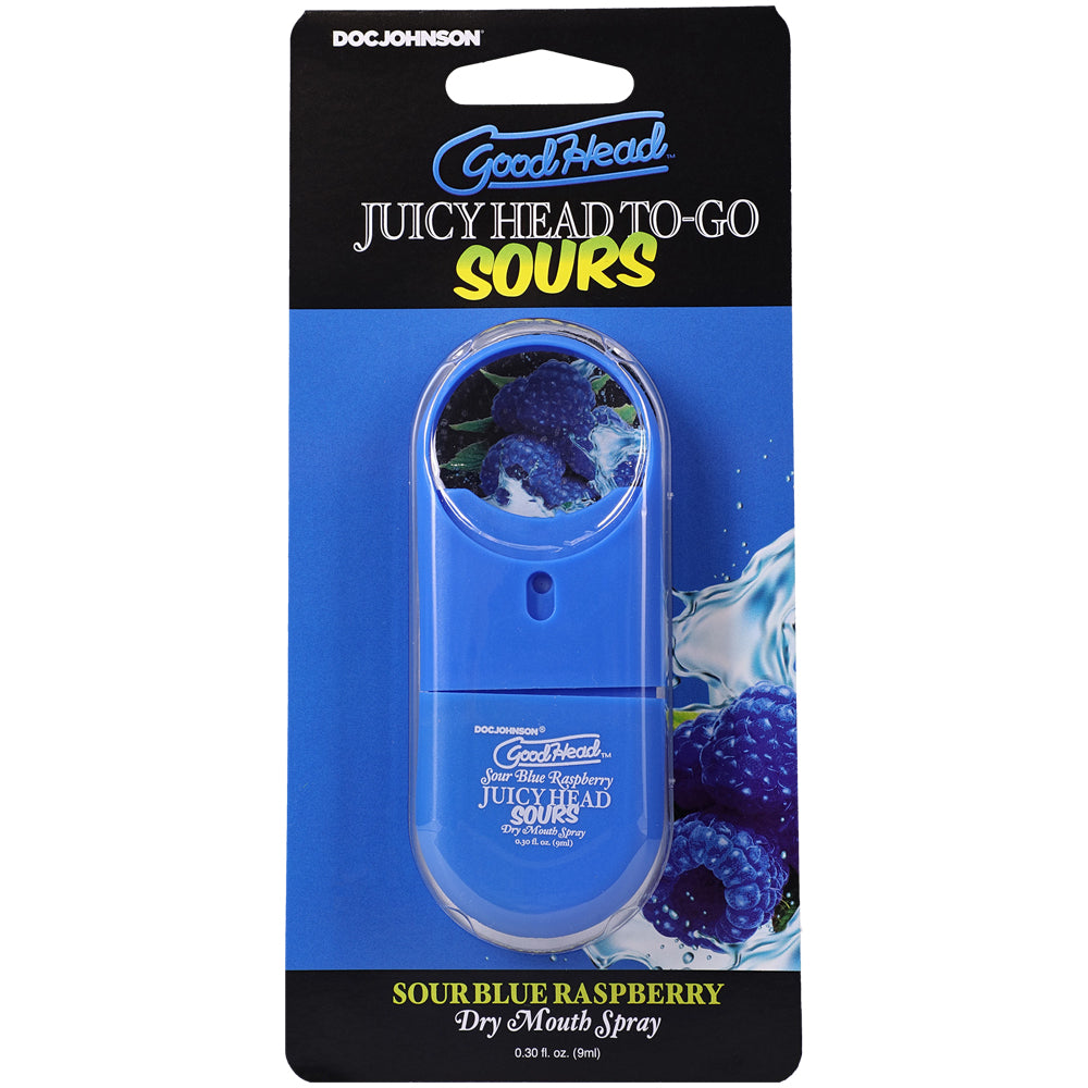Goodhead Juicy Head Dry Mouth Spray To-Go Sour Blue Raspberry 0.30 oz. | 782421093488 | Discreet Personal Wellness