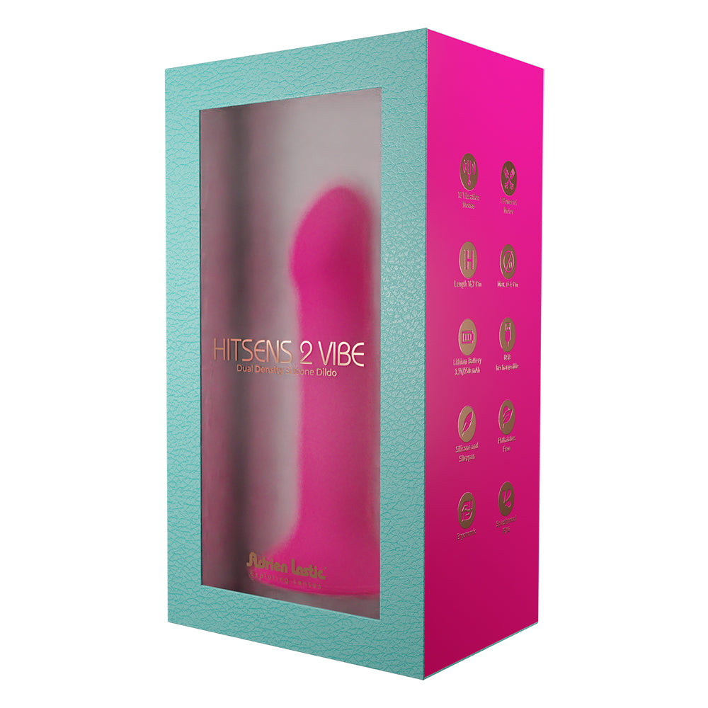 Adrien Lastic Hitsens 2 Vibe Dual Density Silicone Dildo Pink | 782421093808 | Discreet Personal Wellness
