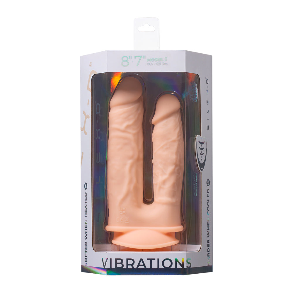Silex-D The Original Double Penetration Dildo 7" + 8" Vibrations Vanilla | 782421093976 | Discreet Personal Wellness