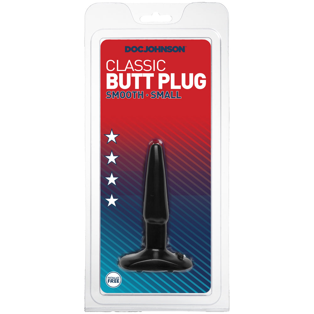 Classic Butt Plug - Smooth - Small Black | 782421110406 | Discreet Personal Wellness