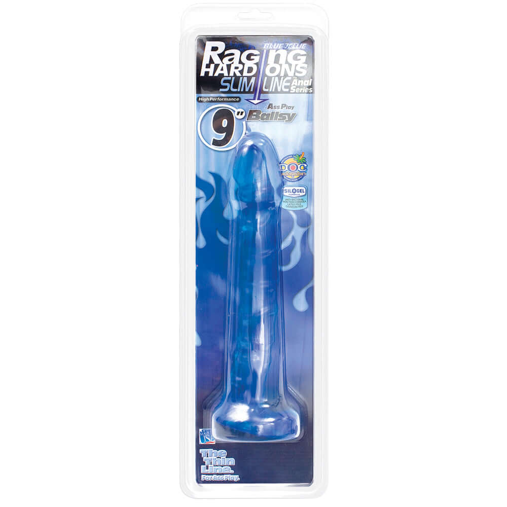 Raging Hard-Ons - Slimline - 9" Ballsy Cobalt Blue | 782421527105 | Discreet Personal Wellness