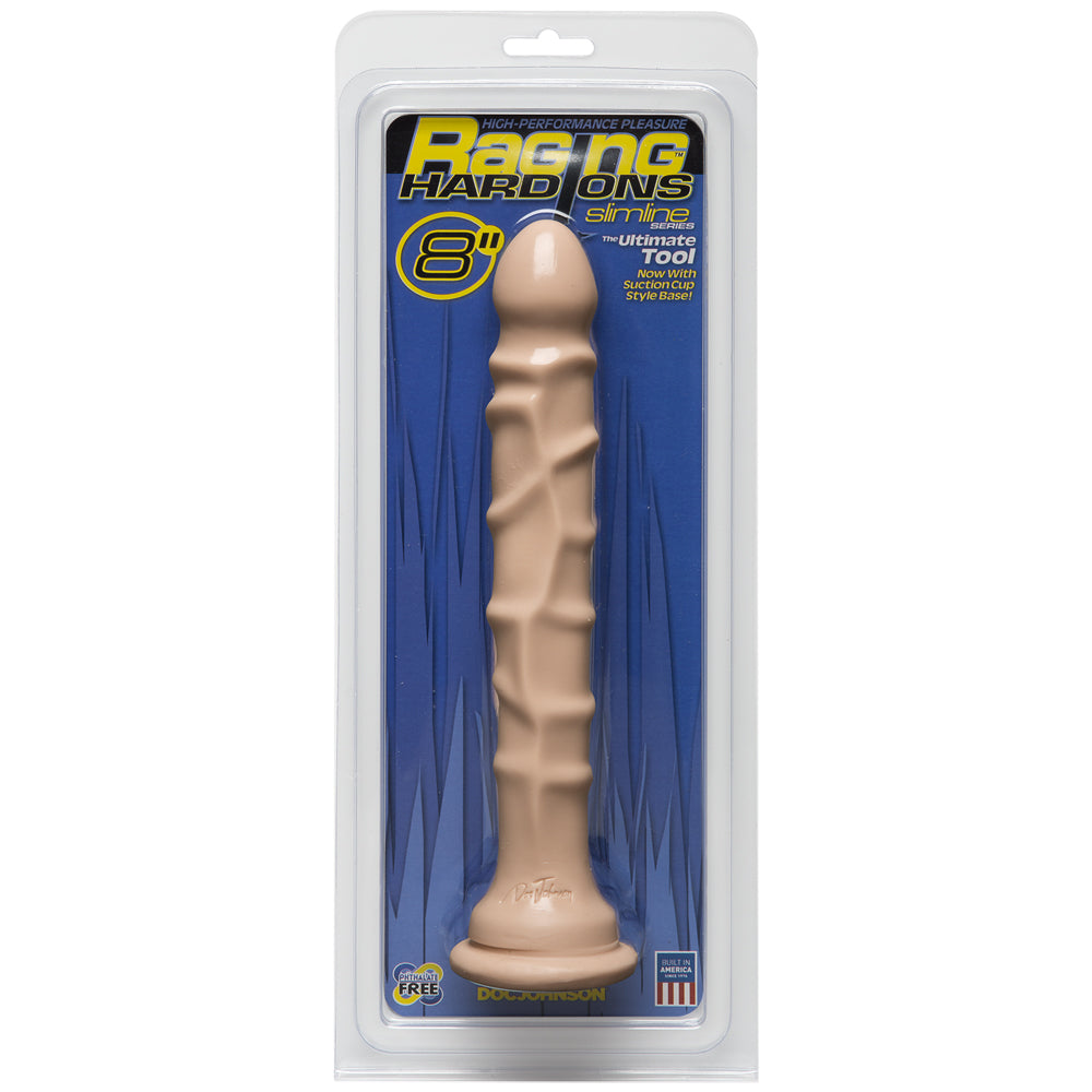 Raging Hard-Ons - Slimline With Suction Cup - 8" Penis White | 782421555207 | Discreet Personal Wellness