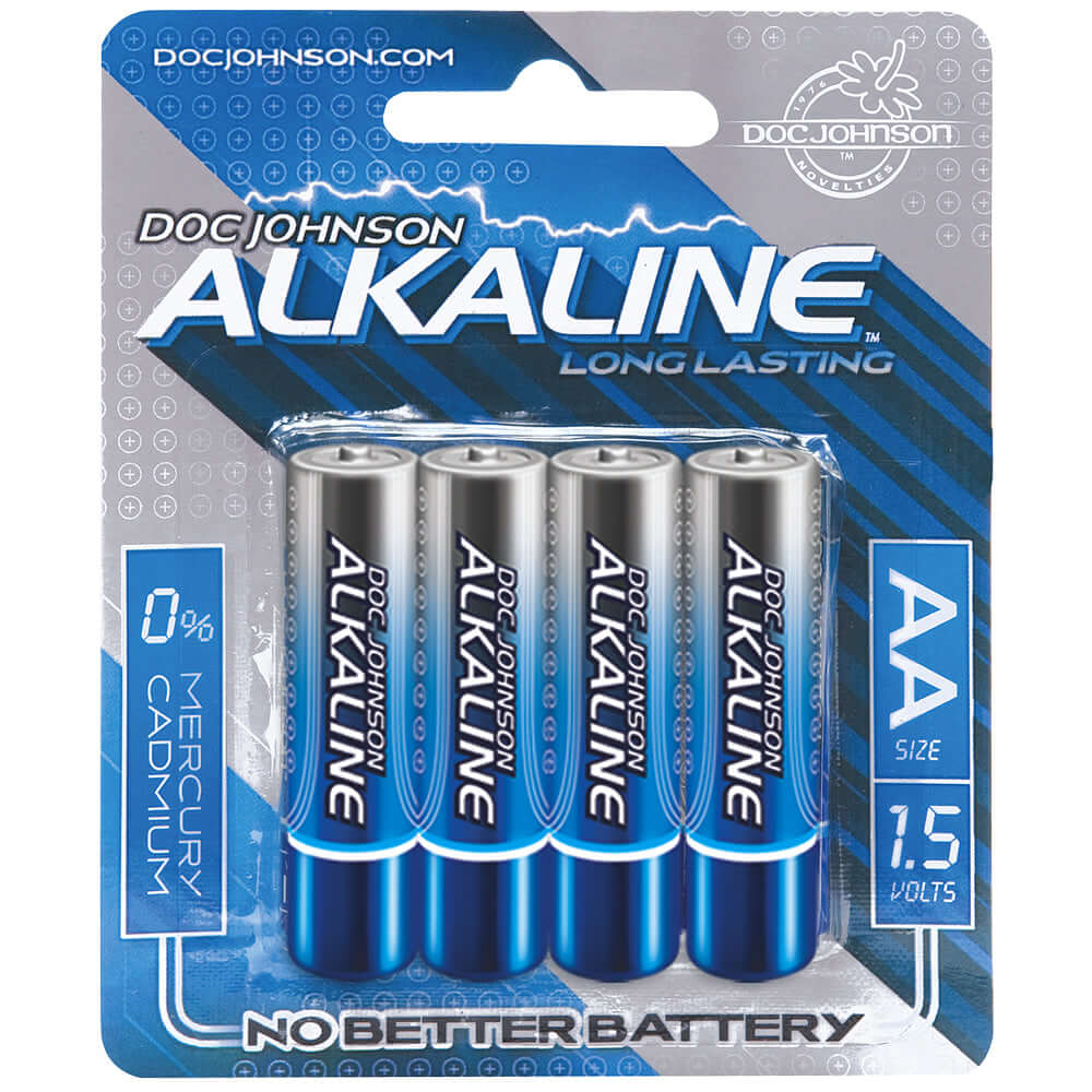 Doc Johnson Alkaline Batteries - 4 Aa Blue/Silver | 782421666712 | Discreet Personal Wellness