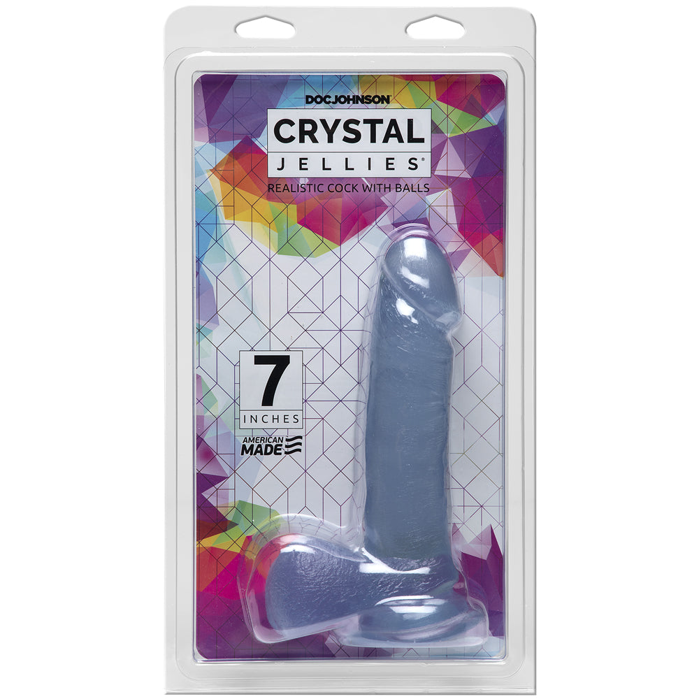 Crystal Jellies - 6" Ballsy Penis With Suction Cup Clear | 782421785710 | Discreet Personal Wellness
