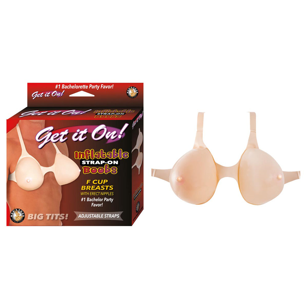 Get It On! Inflatable Strap-On Boobs Flesh | 782631270303 | Discreet Personal Wellness