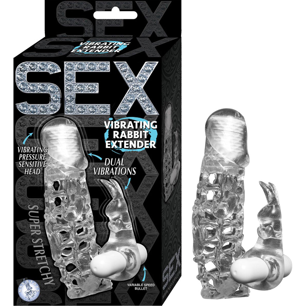 Sex Vibrating Rabbit Extender Clear | 782631272406 | Discreet Personal Wellness
