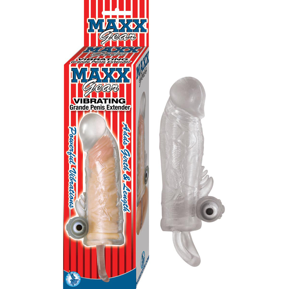 Maxx Gear Vibrating Grande Penis Extender Clear | 782631273212 | Discreet Personal Wellness