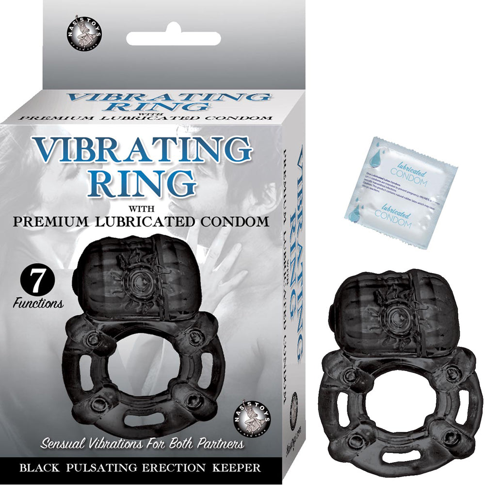 Vibrating Ring Black Pulsating Erection Keeper Black | 782631276701 | Discreet Personal Wellness