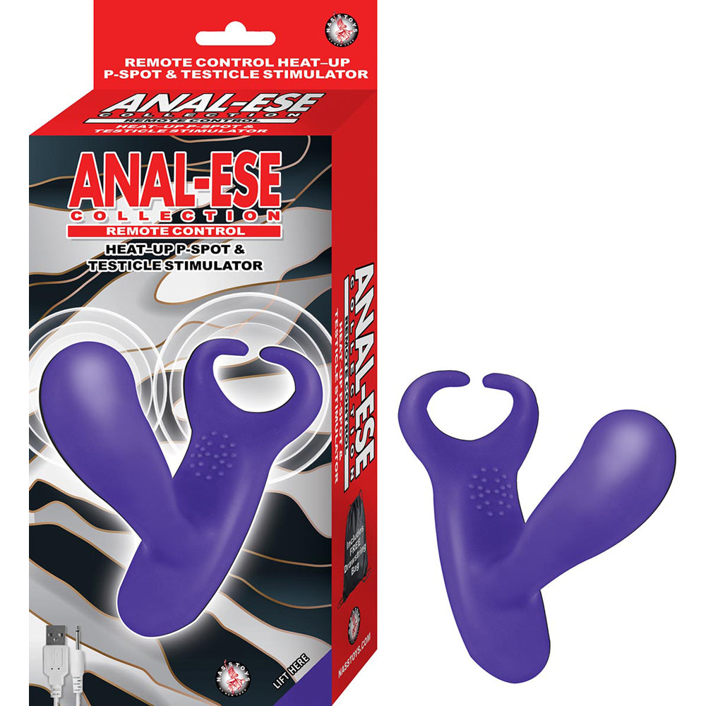 Anal-Ese Collection Remote Control Heat-Up P-Spot & Testicle Stimulator Purple | 782631291827 | Discreet Personal Wellness
