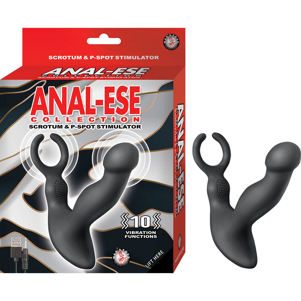 Anal Ese Collection Scrotum & P Spot Stimulator Black | 782631300000 | Discreet Personal Wellness