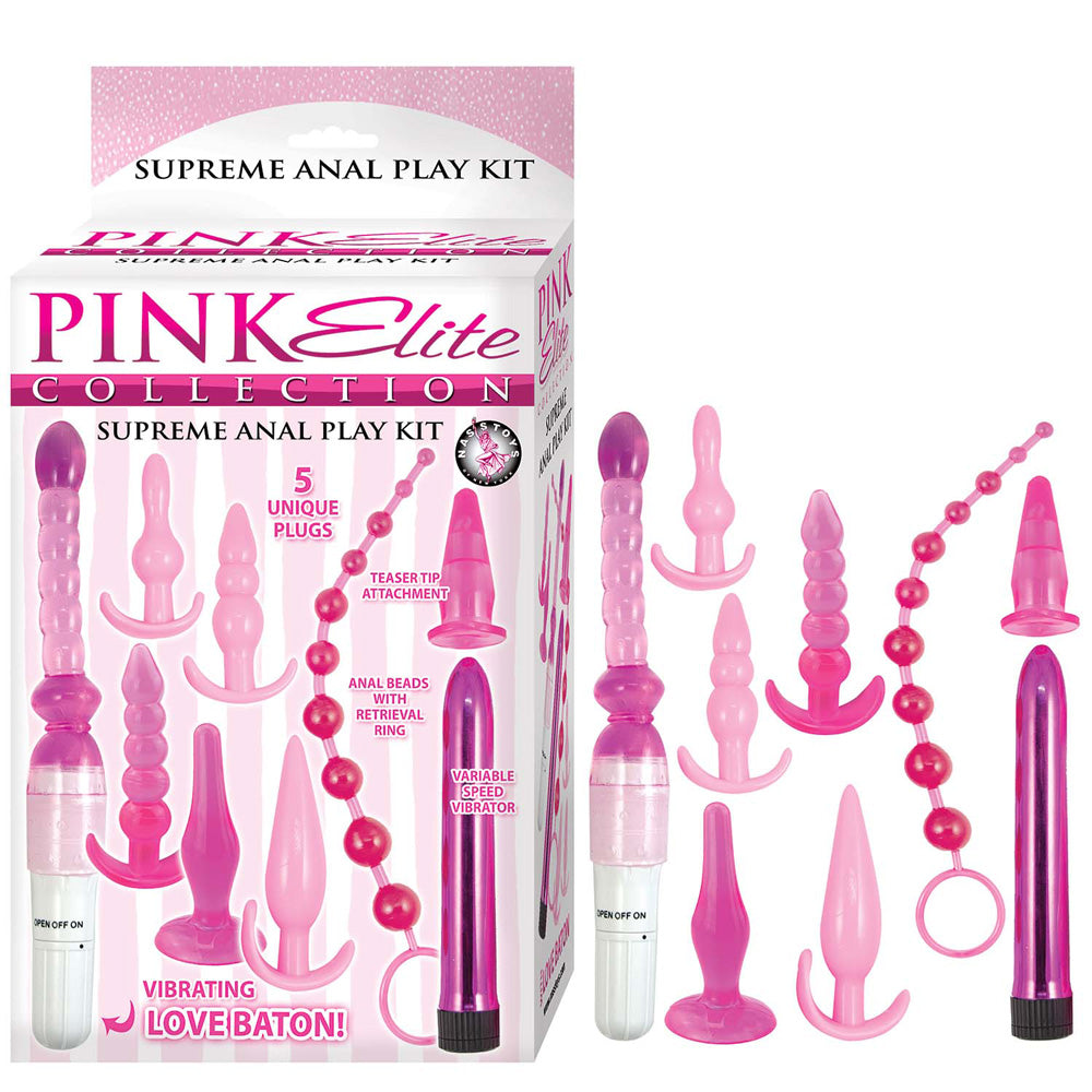 Pink Elite Collection Supreme Anal Play Kit Pink | 782631306408 | Discreet Personal Wellness
