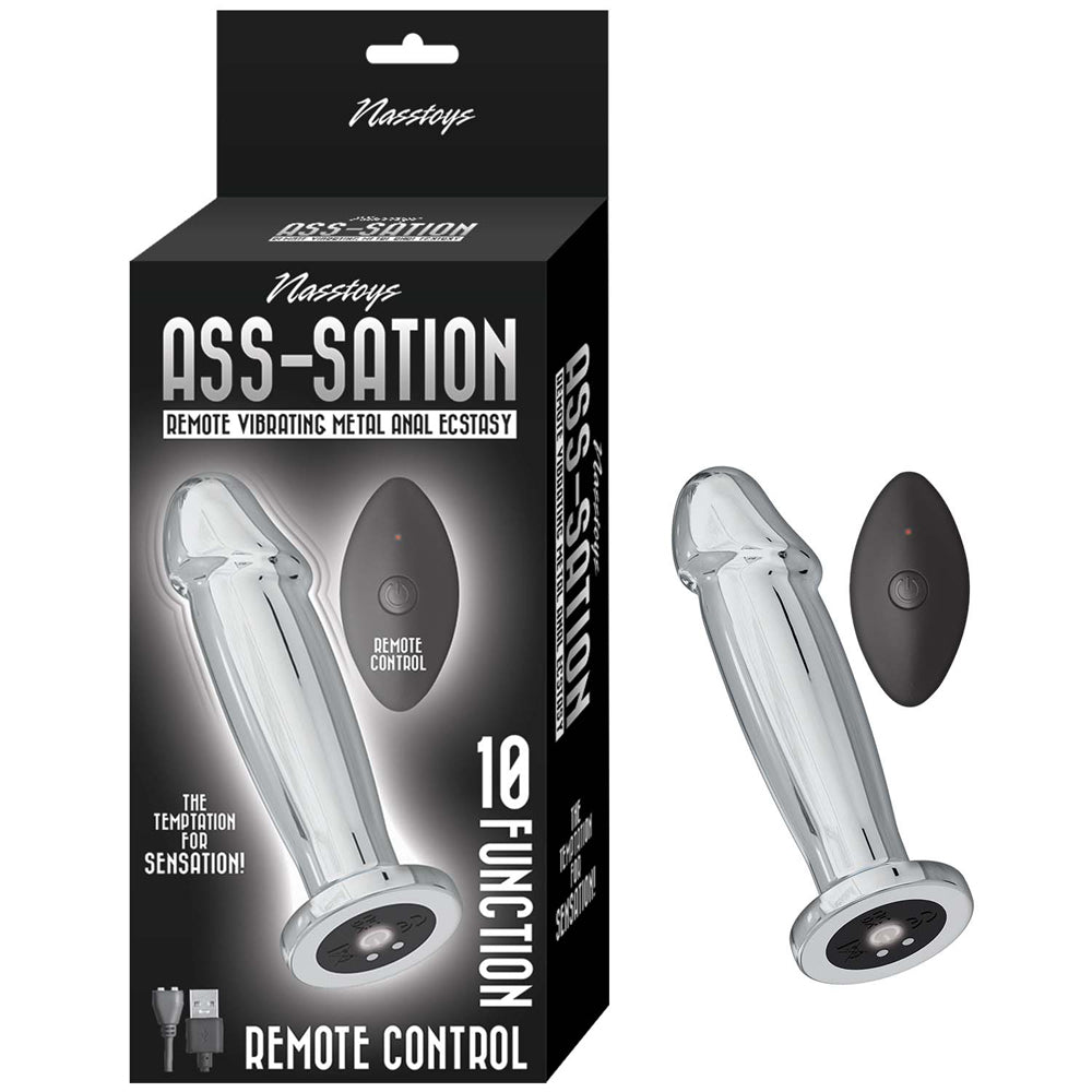 Ass-Sation Remote Vibrating Metal Anal Ecstasy Silver | 782631311815 | Discreet Personal Wellness