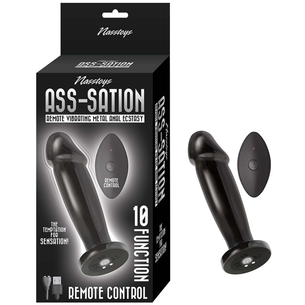 Ass-Sation Remote Vibrating Metal Anal Ecstasy Black | 782631311822 | Discreet Personal Wellness