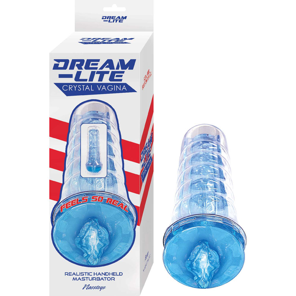 Dream-Lite Crystal Vagina Masturbator Blue | 782631312324 | Discreet Personal Wellness