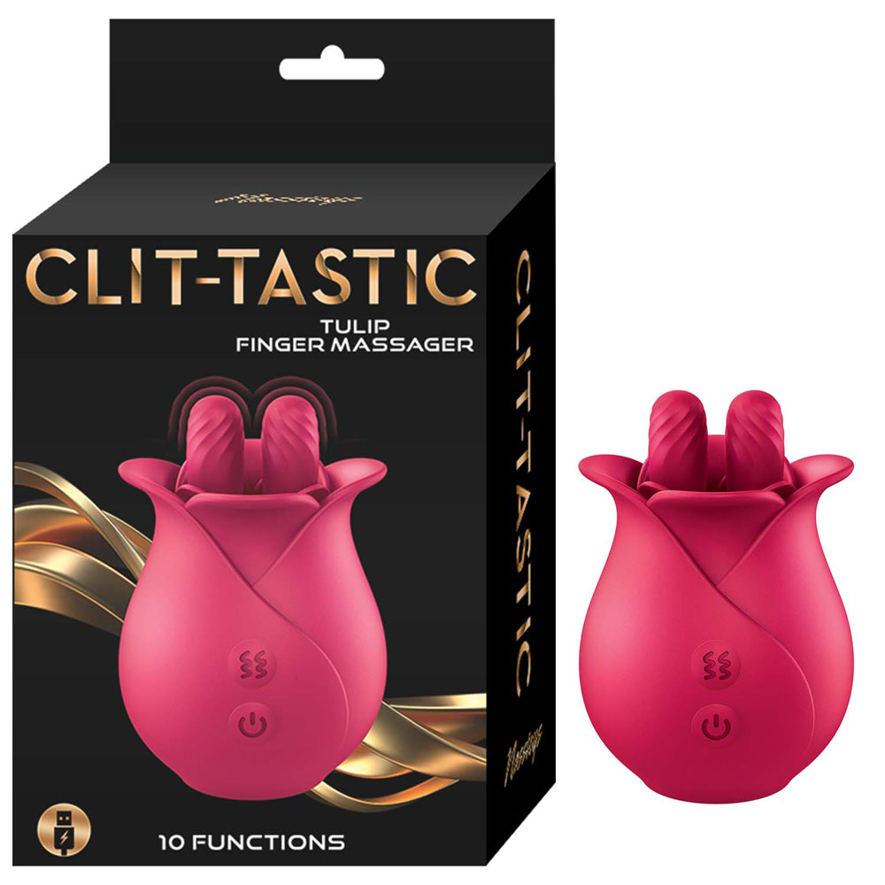 Clitoris-Tastic Tulip Finger Massager Red | 782631316216 | Discreet Personal Wellness