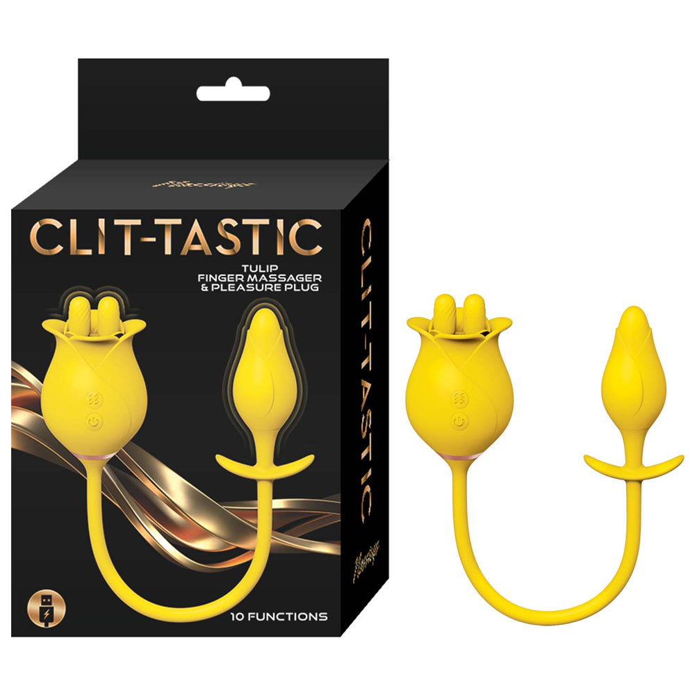 Clitoris-Tastic Tulip Finger Massager & Pleasure Plug Yellow | 782631316322 | Discreet Personal Wellness