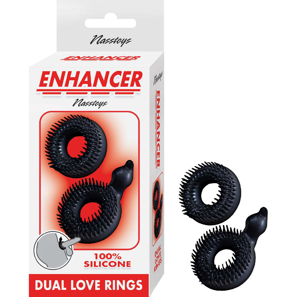 Enhancer Dual Love Rings Black | 782631323627 | Discreet Personal Wellness