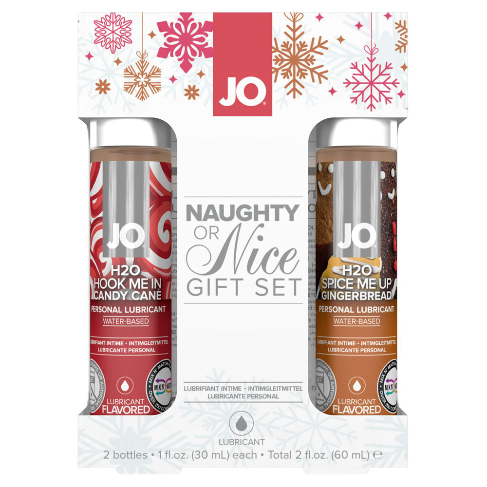 Jo Naughty Or Nice Gift Set Candy Cane & Gingerbread 1 oz. | 796494305041 | Discreet Personal Wellness