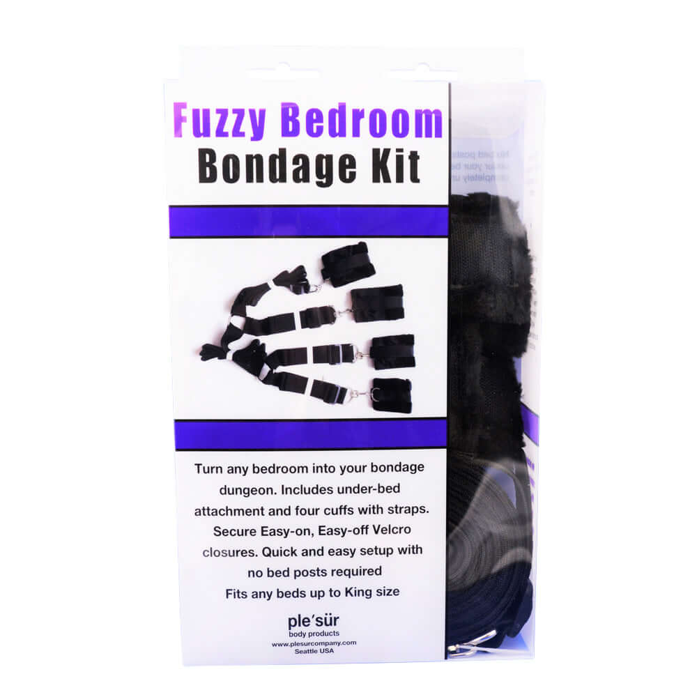Fuzzy Bedroom Bondage Kit Black | 802991609510 | Discreet Personal Wellness