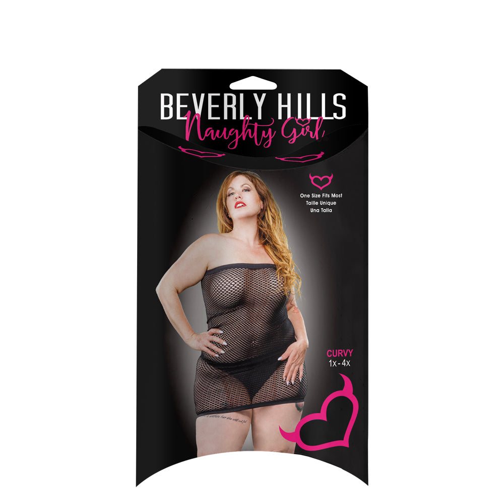 Ladies Fishnet Sexy All Over Mesh Tube Curvy Dress Size Black | 809565038035 | Discreet Personal Wellness