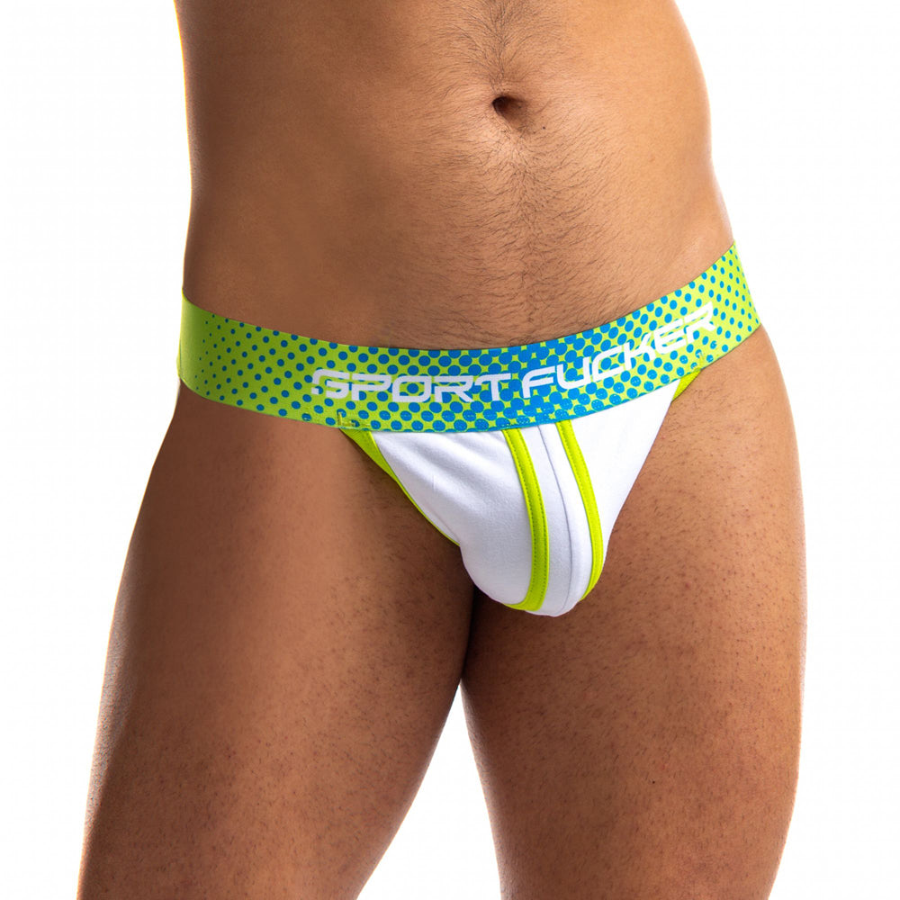 Sport funer Jersey Jock Green/White Xl | 810001686345 | Discreet Personal Wellness