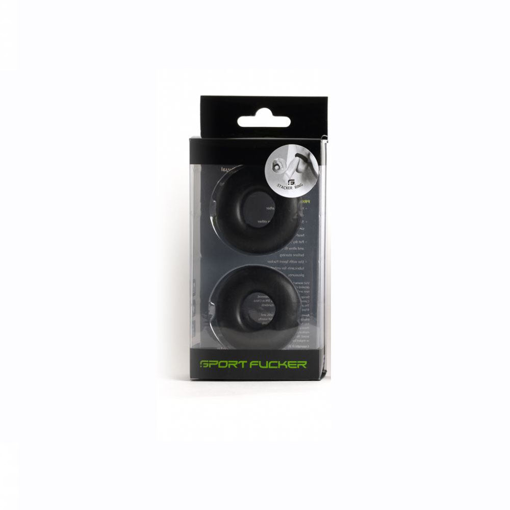 Sport funer Stacker Rings Black | 810001687700 | Discreet Personal Wellness