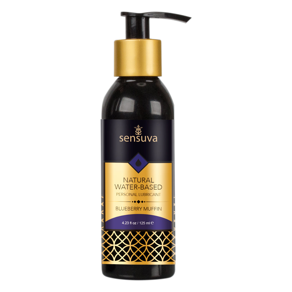 Natural Water-Based Personal Lubricant Blueberry Muffin 4 oz. Bottle | 810002661037 | Discreet Personal Wellness