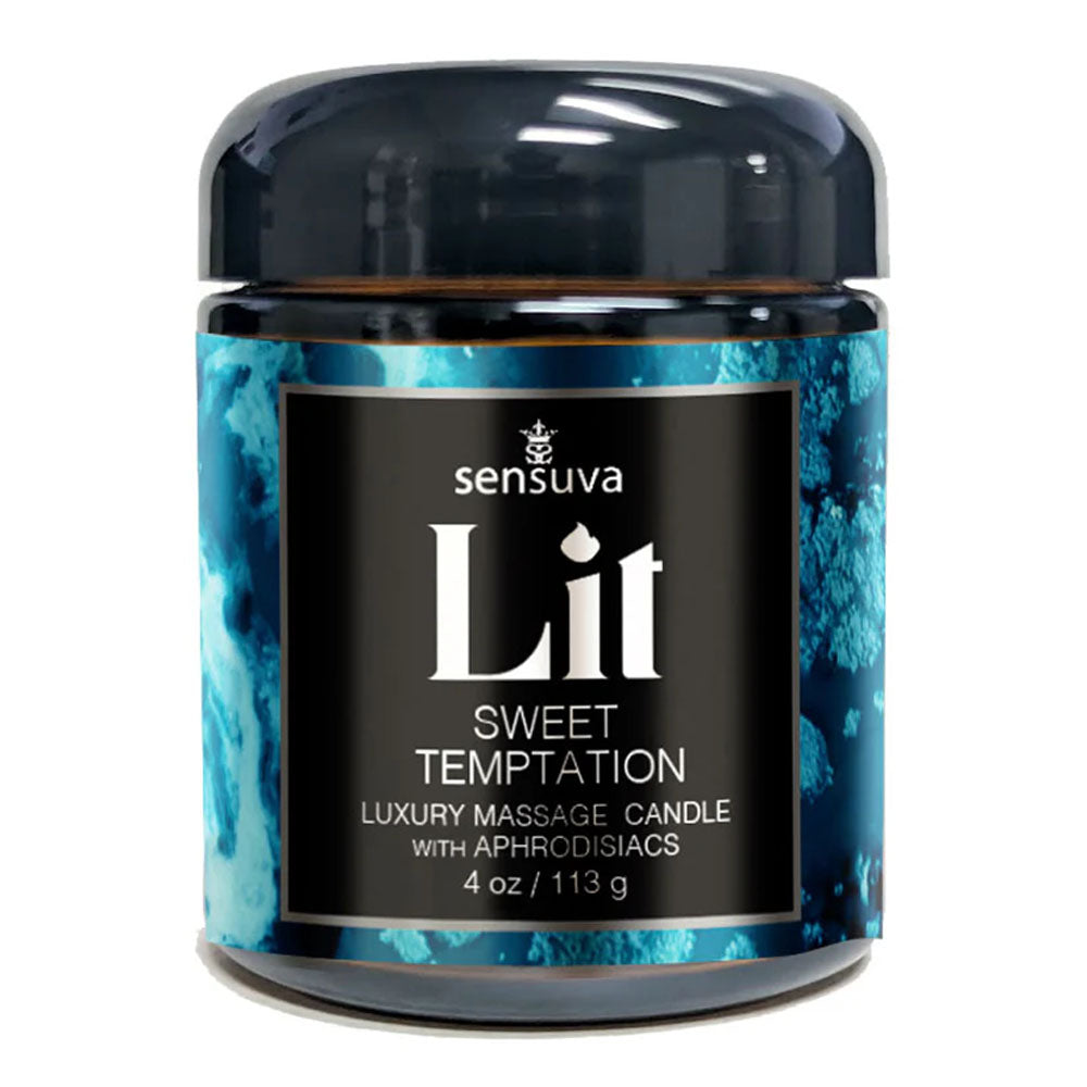 Lit Sweet Temptation Luxury Massage Candle 4 oz. | 810002661587 | Discreet Personal Wellness
