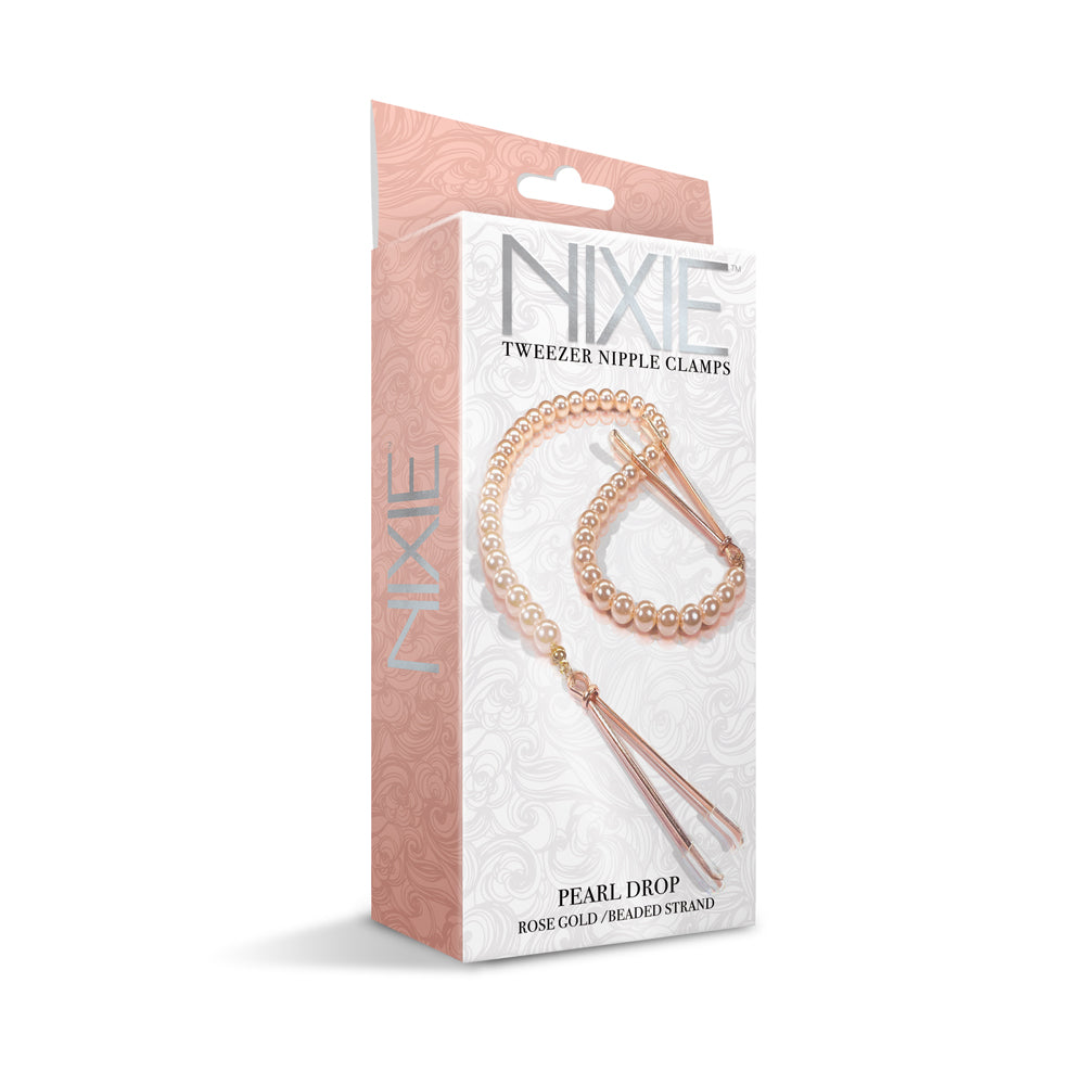 Nixie Adjustable Tweezer Clips With Pearls Rose Gold | 810126930057 | Discreet Personal Wellness