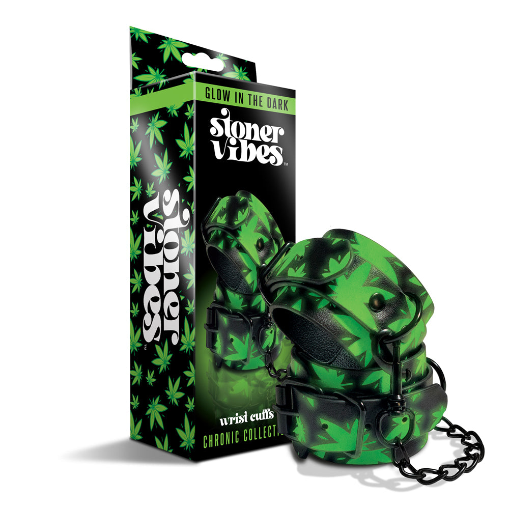 Stoner Vibes Chronic Collection Glow In The Dark Wrist Cuffs | 810126930132 | Discreet Personal Wellness