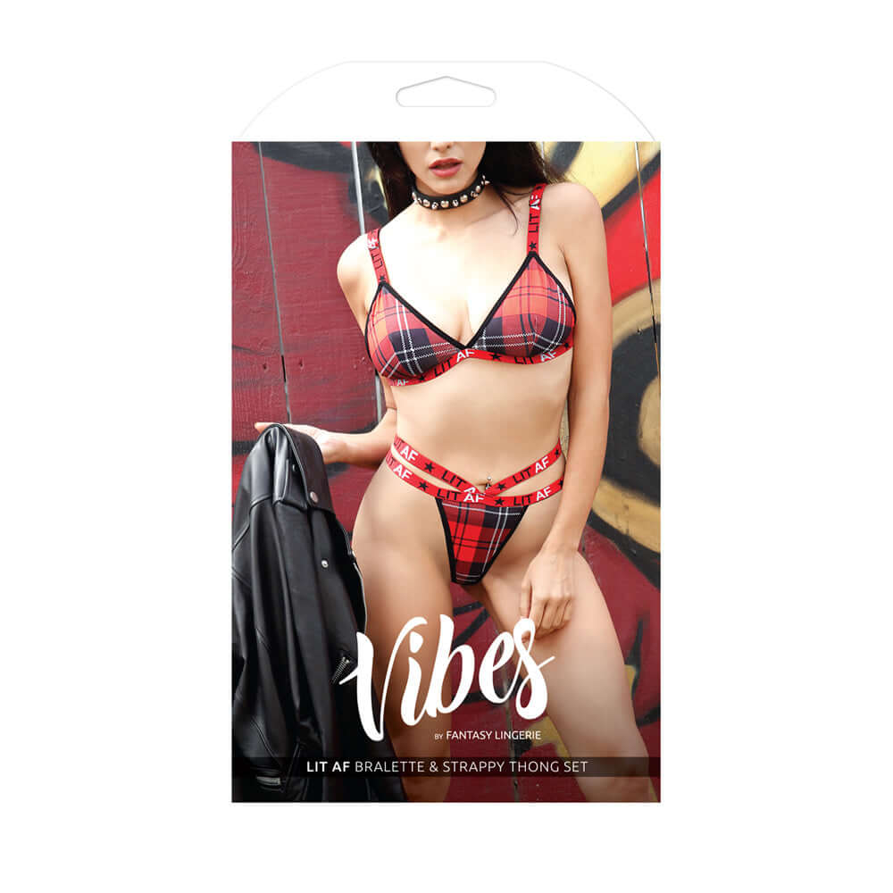 Lit Af Bralette & Thong Set - Queen Size Boxed | 811432028780 | Discreet Personal Wellness