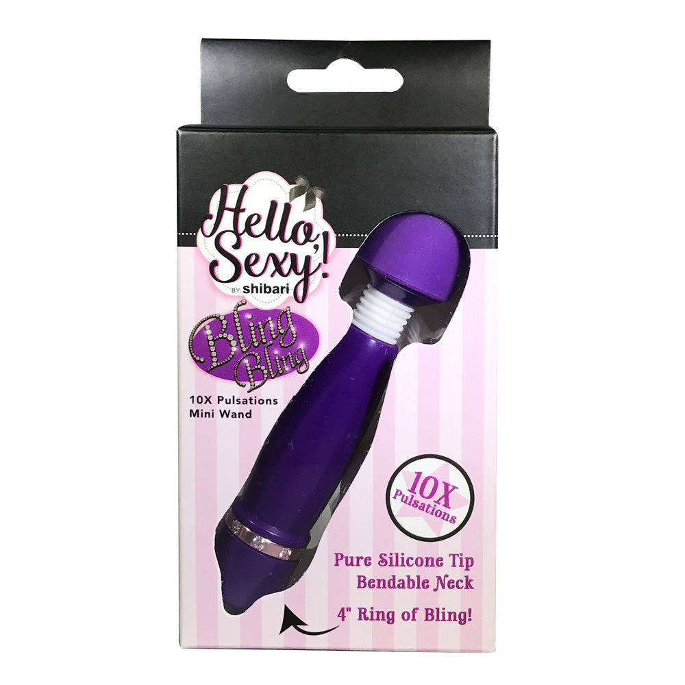 Hello, Sexy! Bling, Bling Mini Wand Purple | 812024032871 | Discreet Personal Wellness