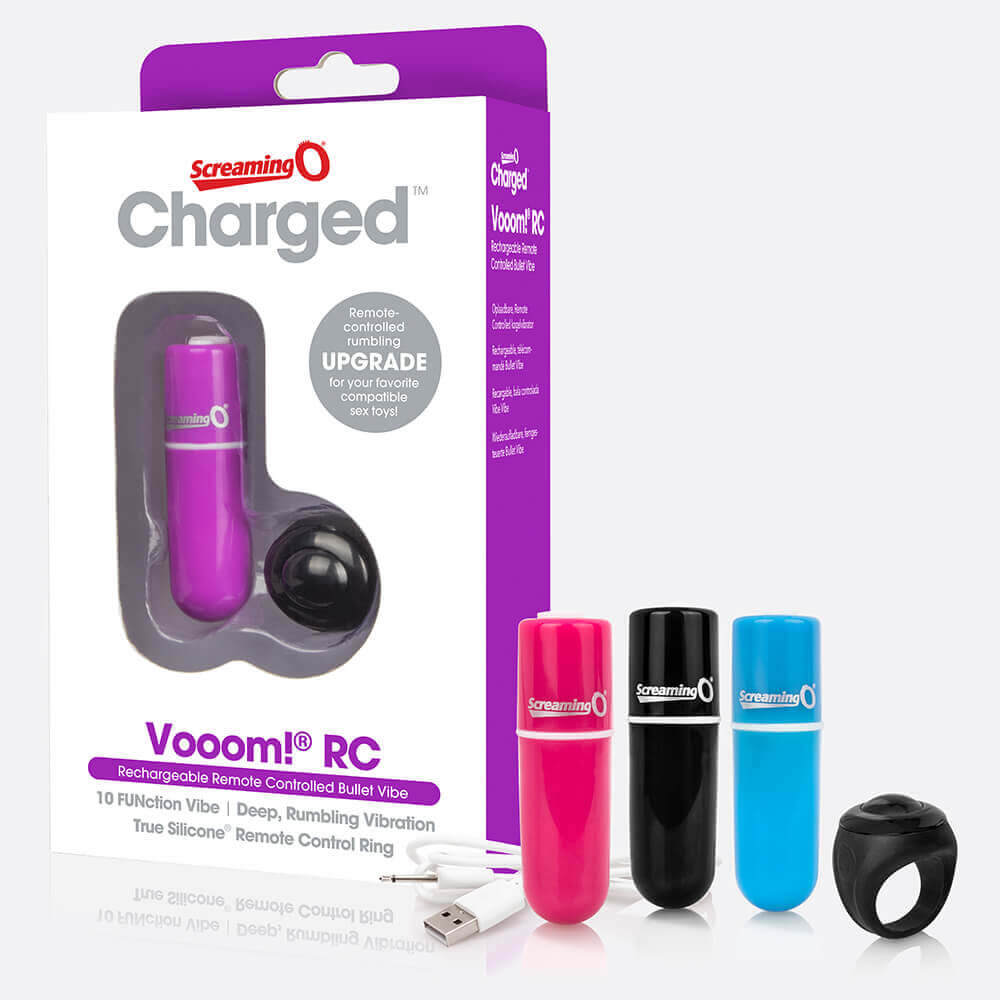Charged Vooom Rechargeable Bullet Vibe Black 1 Ct | 817483012419 | Discreet Personal Wellness