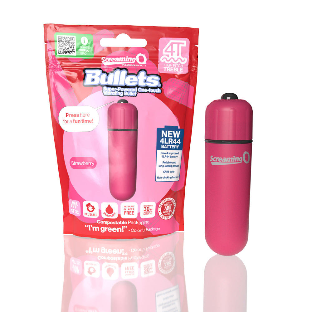 Screaming O 4T Bullet Strawberry 1 Ct | 817483015274 | Discreet Personal Wellness