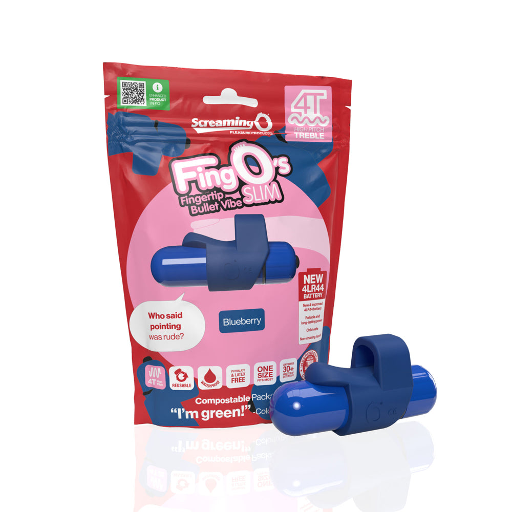 Screaming O 4T Fingo Slim Blueberry | 817483016011 | Discreet Personal Wellness