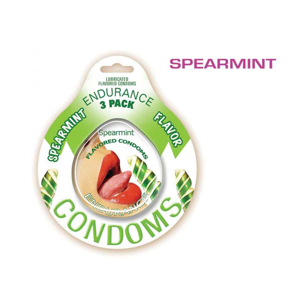 Endurance Condoms Spearmint 3Pk | 818631020898 | Discreet Personal Wellness
