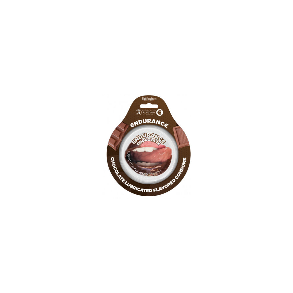 Endurance Flavored Condoms Chocolate 3Pk | 818631020980 | Discreet Personal Wellness