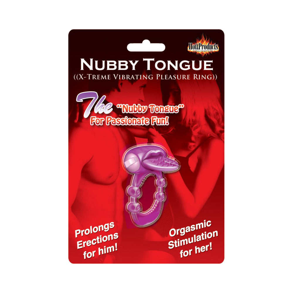 Nubby Tongue Vibrating Penis Ring Purple | 818631023264 | Discreet Personal Wellness