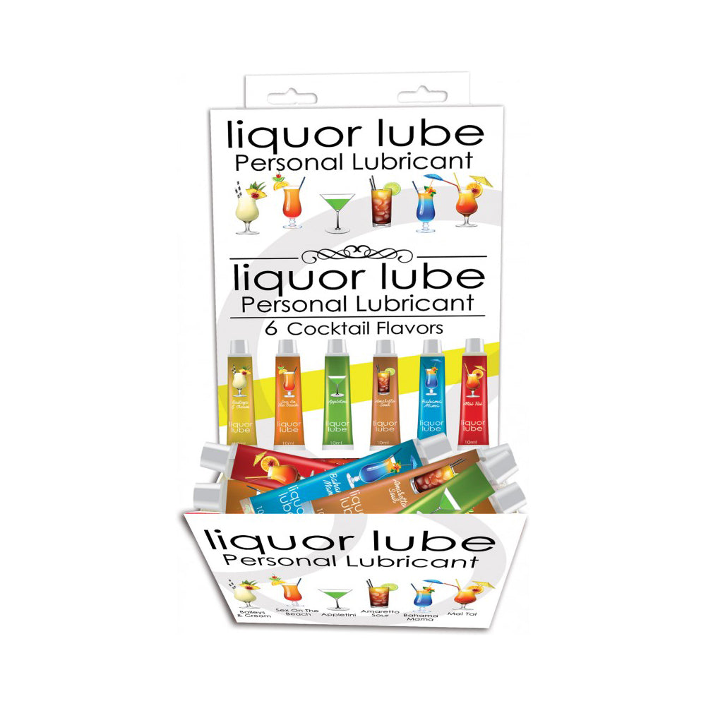 Liquor Lube 10Ml Tubes Six Assorted Flavors 72Pc Display | 818631026494 | Discreet Personal Wellness