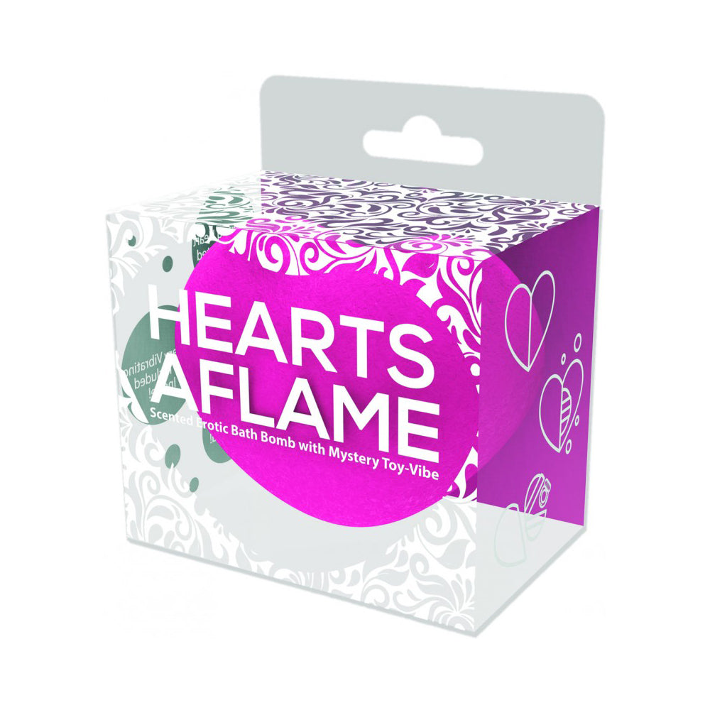 Hearts A Flame Scented Erotic Bath Bomb with Mystery Toy-Vibe | 818631030767 | Discreet Personal Wellness
