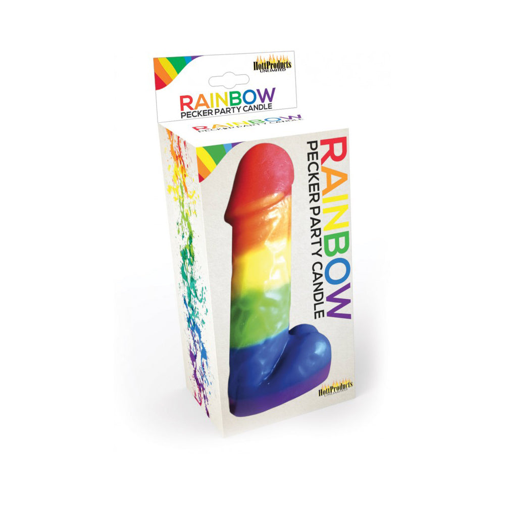 Rainbow Pecker Party Candle 7.5" | 818631031443 | Discreet Personal Wellness